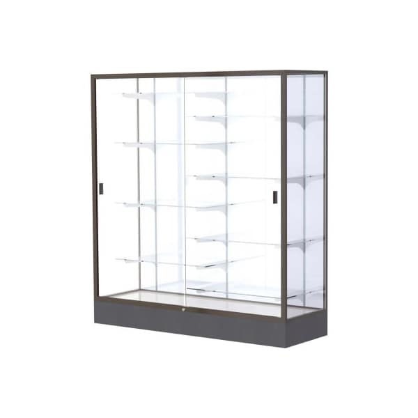 Waddell Display Case Of Ghent Colossus Floor Case, White Back, Dark Bronze Frame, 60"L x 66"H x 20"D 2605-WB-BZ - main